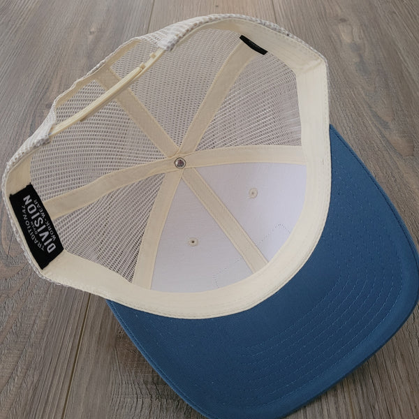 Cream/Light Blue - Trucker Hat - Classic Country Eastern Patch