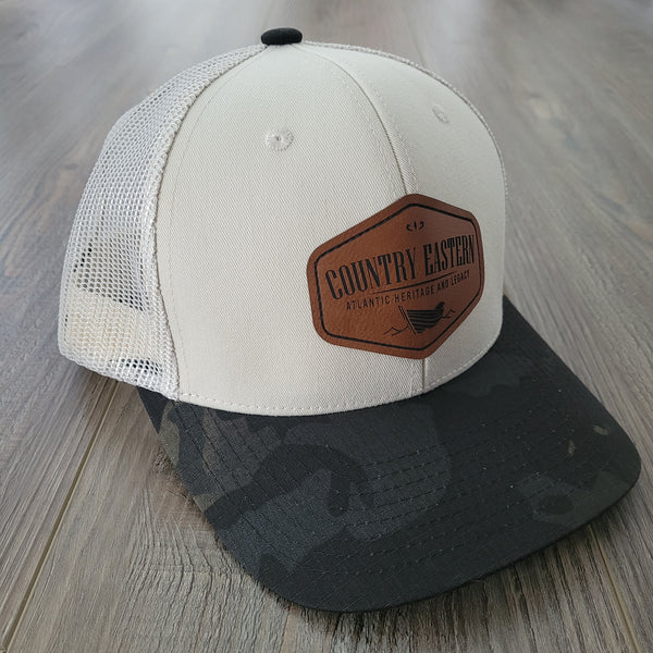 Cream/Black Camo - Trucker Hat - Classic Country Eastern Patch
