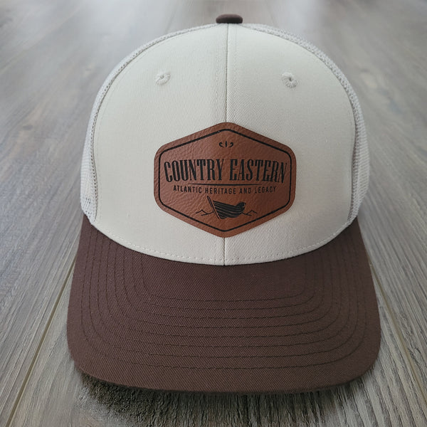 Cream/Dark Brown - Trucker Hat - Classic Country Eastern Patch