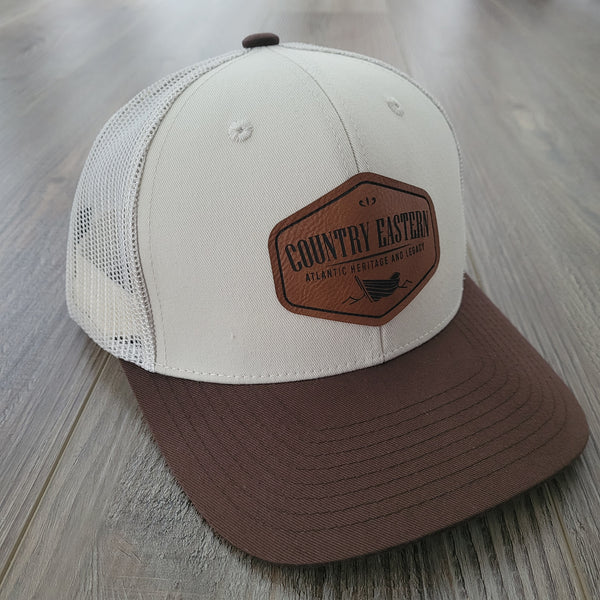 Cream/Dark Brown - Trucker Hat - Classic Country Eastern Patch