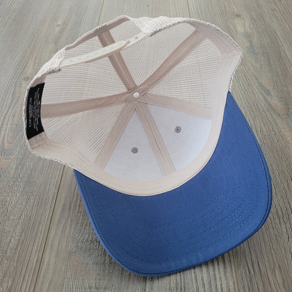 Linen Grey/Blue/Cream - Trucker Hat - Classic Country Eastern